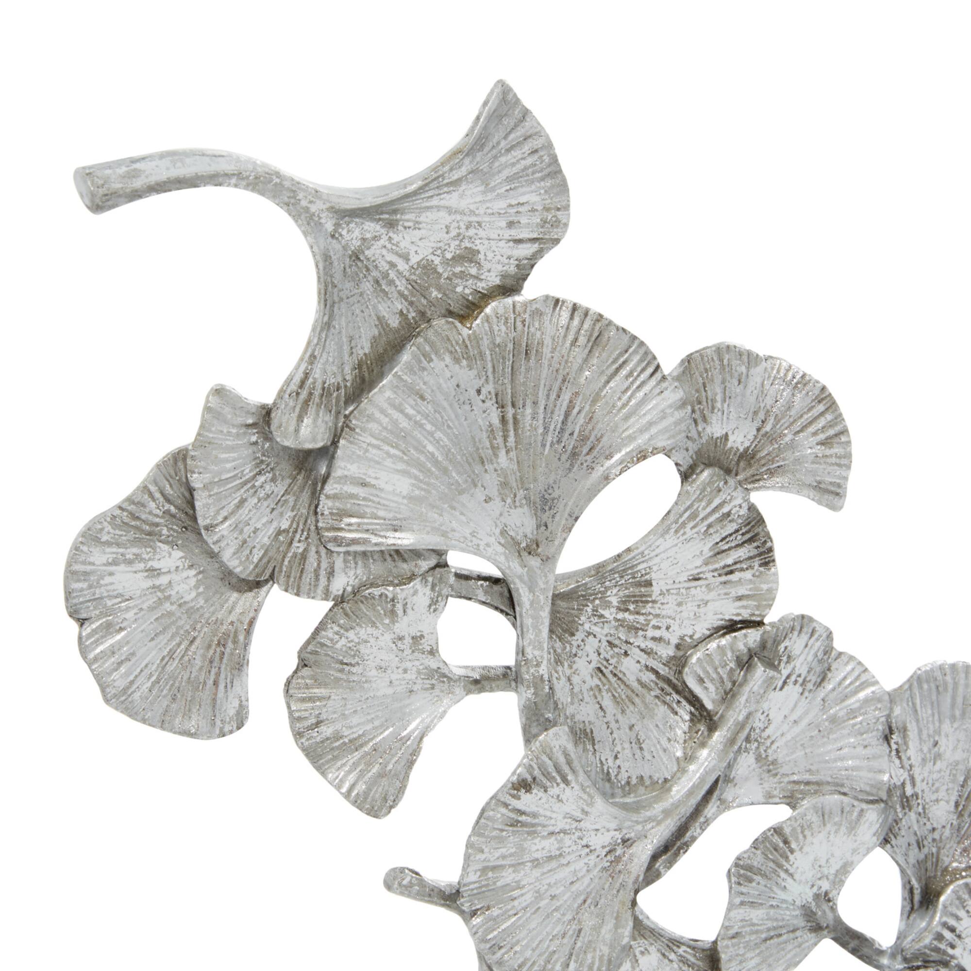 18" Silver Polystone Contemporary Sculpture